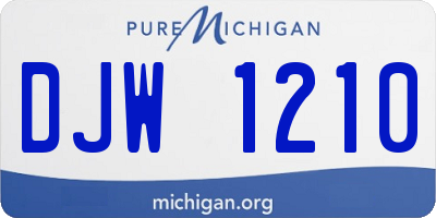 MI license plate DJW1210