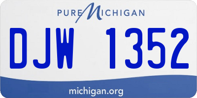 MI license plate DJW1352