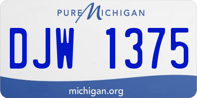 MI license plate DJW1375