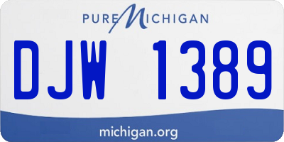 MI license plate DJW1389