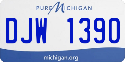 MI license plate DJW1390
