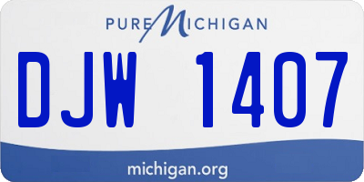 MI license plate DJW1407