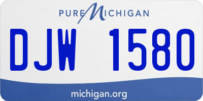 MI license plate DJW1580