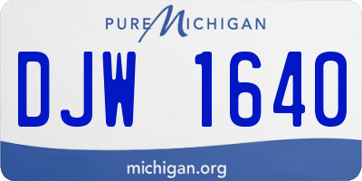 MI license plate DJW1640