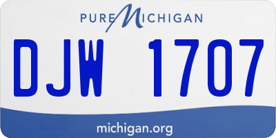 MI license plate DJW1707