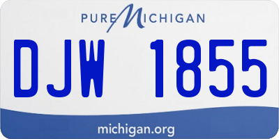 MI license plate DJW1855