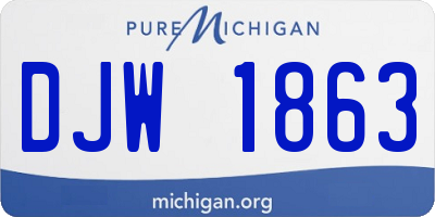 MI license plate DJW1863