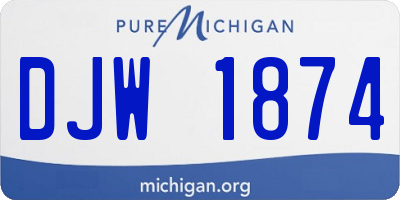 MI license plate DJW1874