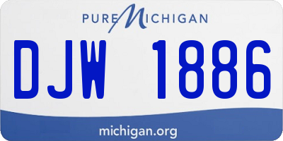 MI license plate DJW1886