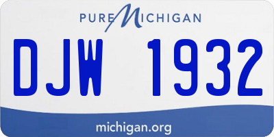 MI license plate DJW1932
