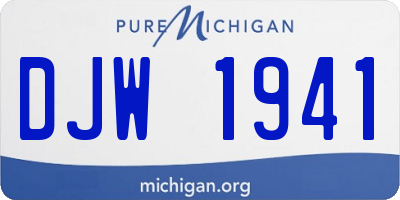 MI license plate DJW1941