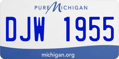 MI license plate DJW1955