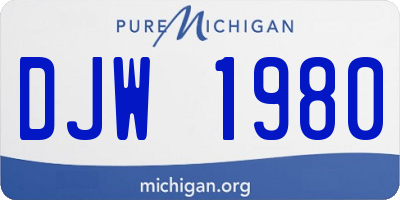 MI license plate DJW1980
