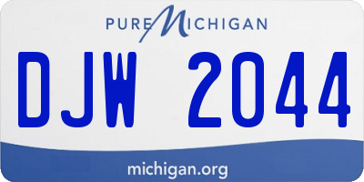 MI license plate DJW2044