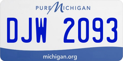 MI license plate DJW2093