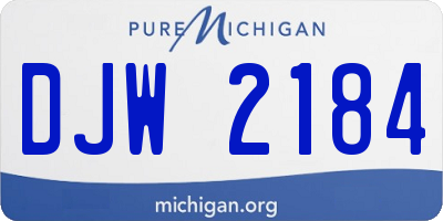 MI license plate DJW2184