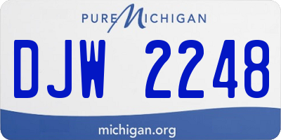 MI license plate DJW2248