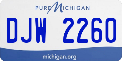 MI license plate DJW2260