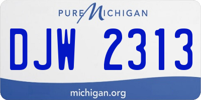 MI license plate DJW2313