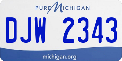 MI license plate DJW2343