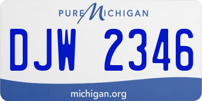 MI license plate DJW2346