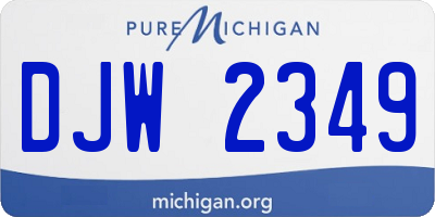 MI license plate DJW2349