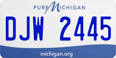 MI license plate DJW2445