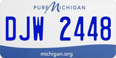 MI license plate DJW2448