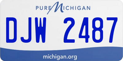 MI license plate DJW2487