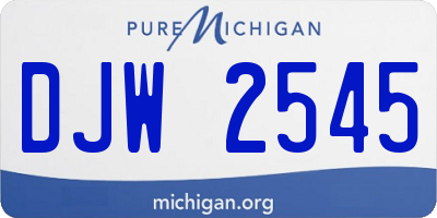 MI license plate DJW2545