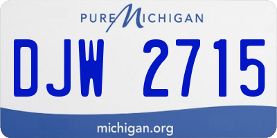 MI license plate DJW2715