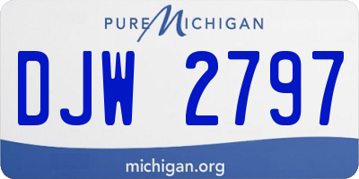 MI license plate DJW2797