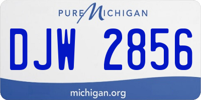 MI license plate DJW2856