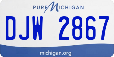 MI license plate DJW2867