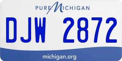 MI license plate DJW2872