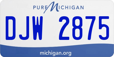 MI license plate DJW2875