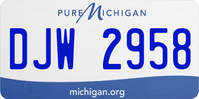 MI license plate DJW2958