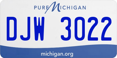 MI license plate DJW3022