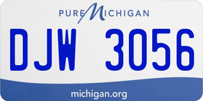 MI license plate DJW3056
