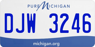 MI license plate DJW3246