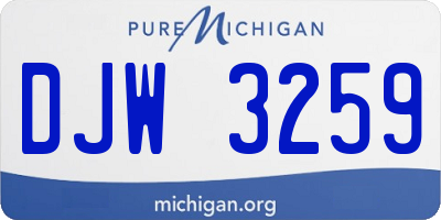MI license plate DJW3259
