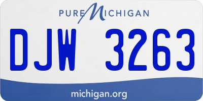 MI license plate DJW3263