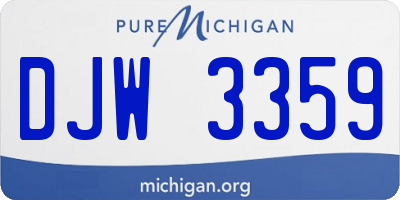 MI license plate DJW3359