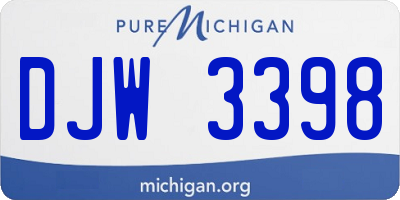 MI license plate DJW3398