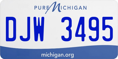 MI license plate DJW3495