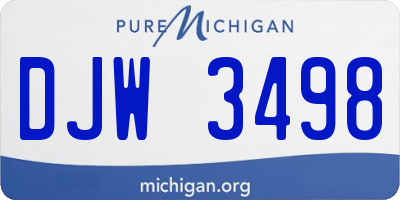 MI license plate DJW3498