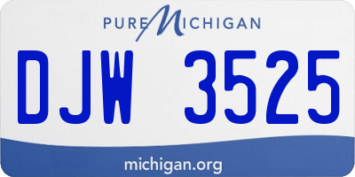 MI license plate DJW3525