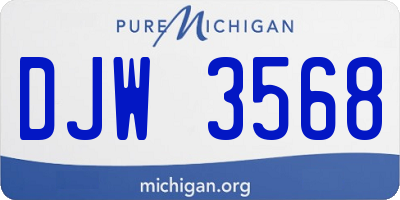 MI license plate DJW3568