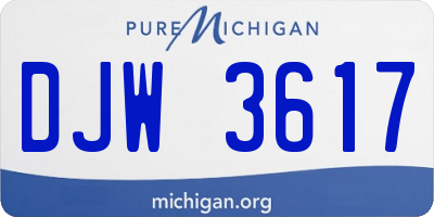 MI license plate DJW3617