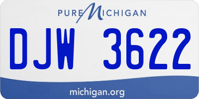 MI license plate DJW3622